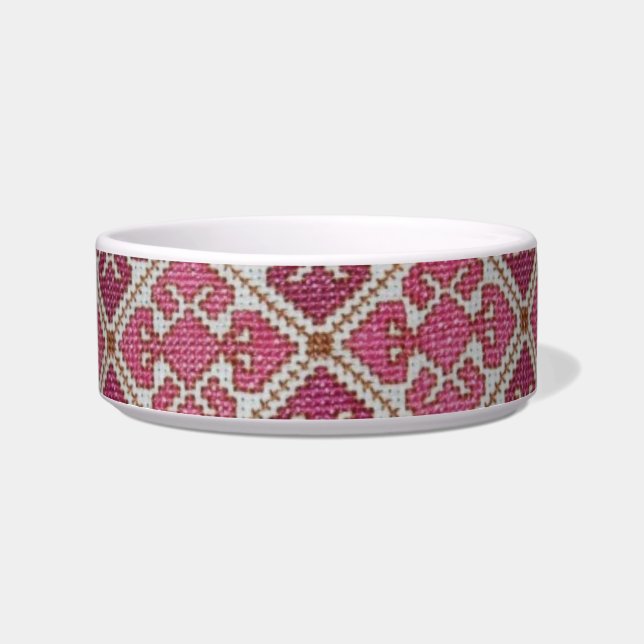 Tigela Pet Bowl de Diamante Rosa (Frente)