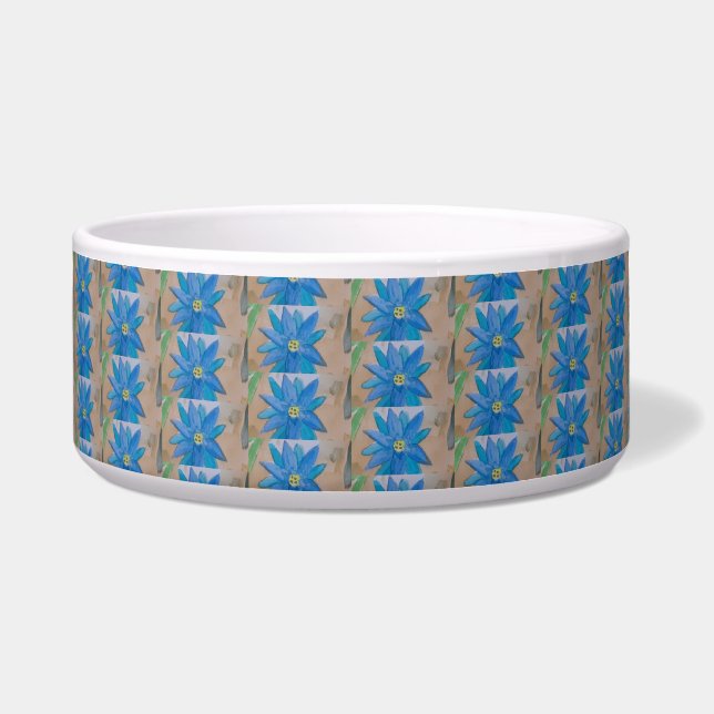 Tigela Pet Bowl de Flor Azul (Frente)