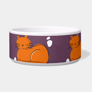 Tigela Pet Bowl de Laranja Gato Cerâmico