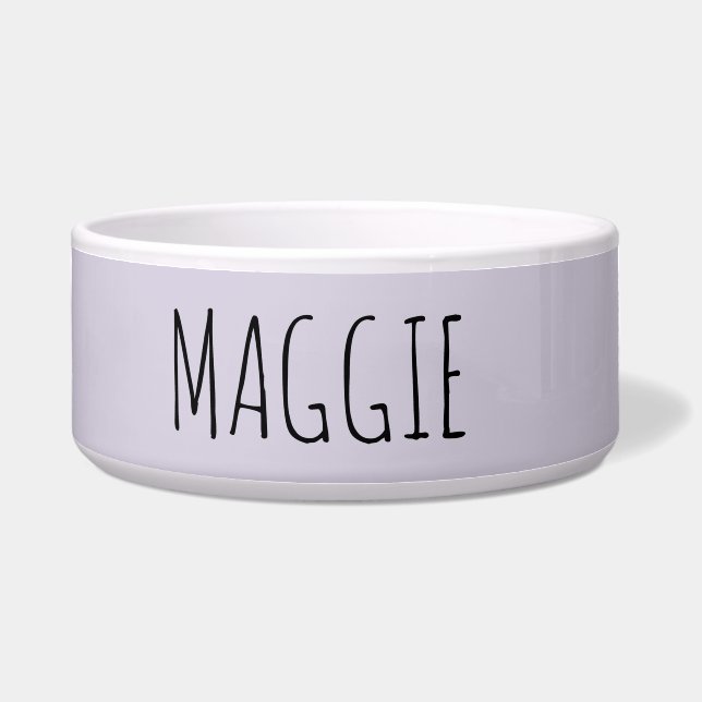 Tigela Pet Bowl de Lavanda Cerâmica Personalizada (Frente)