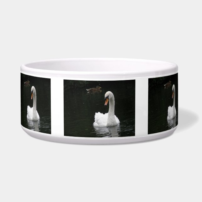 Tigela Pet Bowl de Swan Branco (Frente)