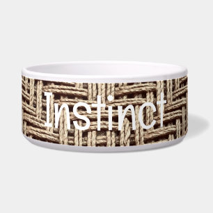 Tigela Pet Bowl de Tecido tecido com texto INSTINCT