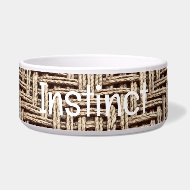 Tigela Pet Bowl de Tecido tecido com texto INSTINCT (Frente)