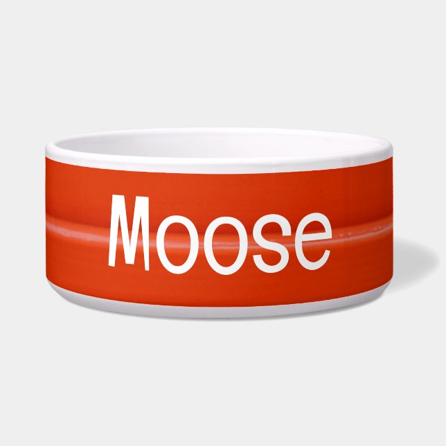 Tigela Pet Bowl de Textura Vermelha Negra com Mose (Frente)