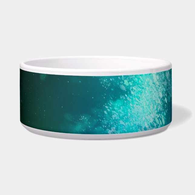 Tigela Pet Bowl do Emerald Green da Noite Sky (Frente)