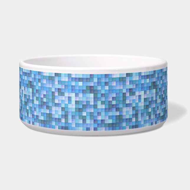 Tigela Pet Bowl do Mosaico Azul (Frente)