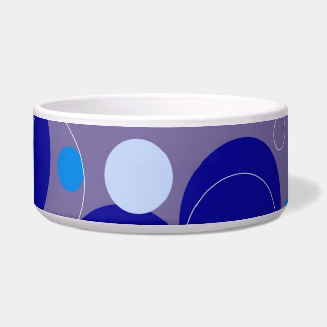 Tigela Pet Bowl dos Círculos Azuis (Frente)