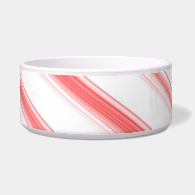 Tigela Pet Bowl, Feriado Cerâmico de Candy Cane de Natal (Frente)