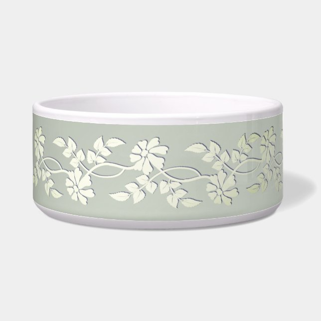 Tigela Pet Bowl Floral Amarelo Verde (Esquerda)