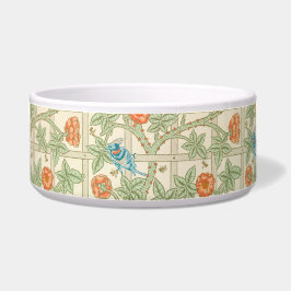 Tigela Pet Bowl Floral Garden Trellis Padrão com Aves