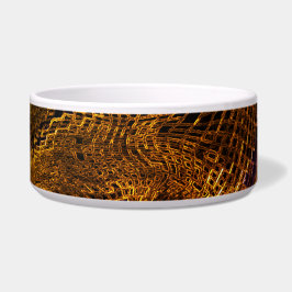 Tigela Pet Bowl, Grande Cerâmica, Dourada Net