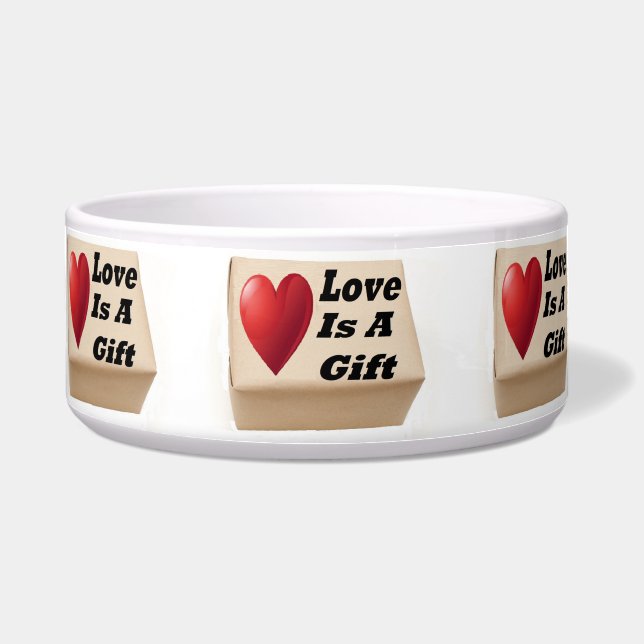 Tigela Pet Bowl Love É Um Presente (Frente)