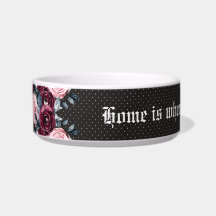 Pet Bowl Medium Romântico do buquê Gótico