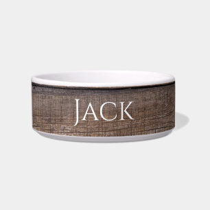 Tigela Pet Bowl Personalizada de Madeira Moderna e Modern