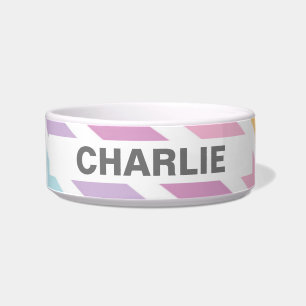 Tigela Pet Bowl, personalizada do Pastel Rainbow