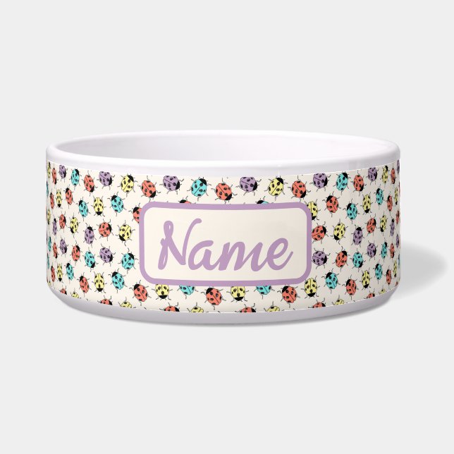 Tigela Pet Bowl Personalizado com Damybugs Coloridos (Frente)
