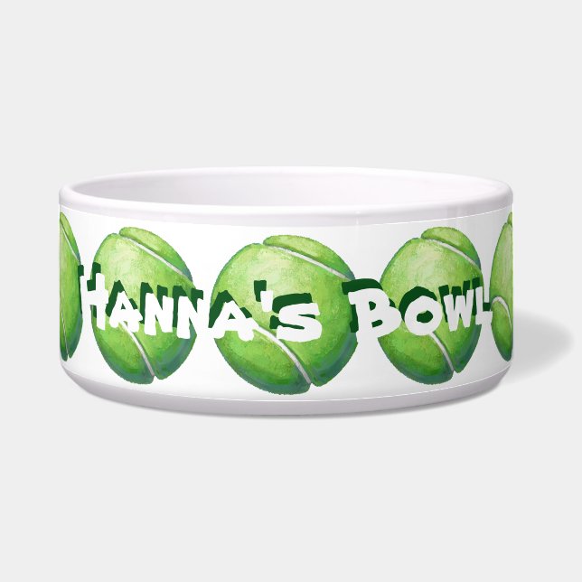 Tigela Pet Bowl Personalizado da Bola de tênis (Frente)