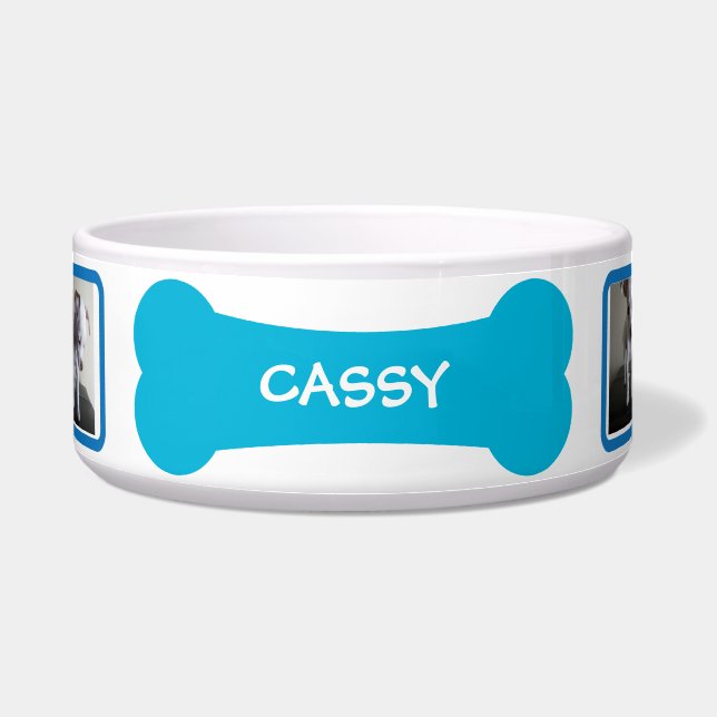 Tigela Pet Bowl Personalizado de Cão Azul (Frente)