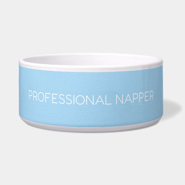 Tigela Pet Bowl Personalizado - "Napper Profissional" (Frente)