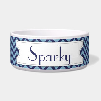 Tigela Pet Bowl Personalizado por Chevron Azul