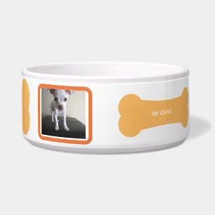 Tigela Pet Bowl Personalizado por Foto de Cão Laranja