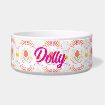 Pet Bowl Personalizável, Rosa, do Ornamentado boni