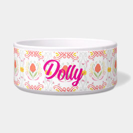 Tigela Pet Bowl Personalizável, Rosa, do Ornamentado boni