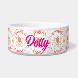 Tigela Pet Bowl Personalizável, Rosa, do Ornamentado boni