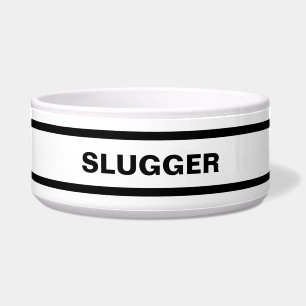 Tigela Pet Bowl, Preto e Branco Personalizado