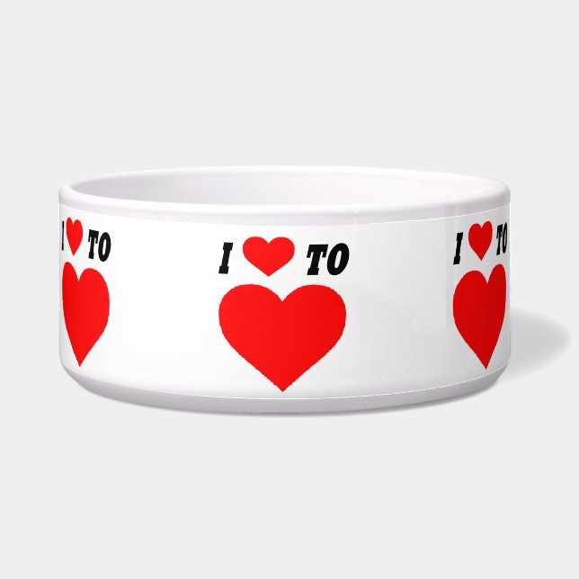 Tigela Pet Bowl Que Adoro Amar (Frente)