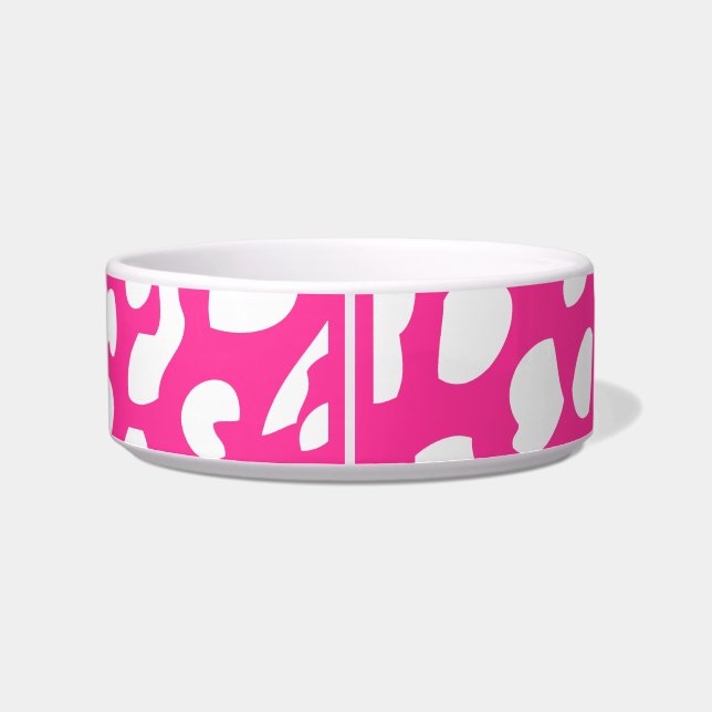 Tigela Pet Bowl, rosa-quente e leopardo branco (Traseira)