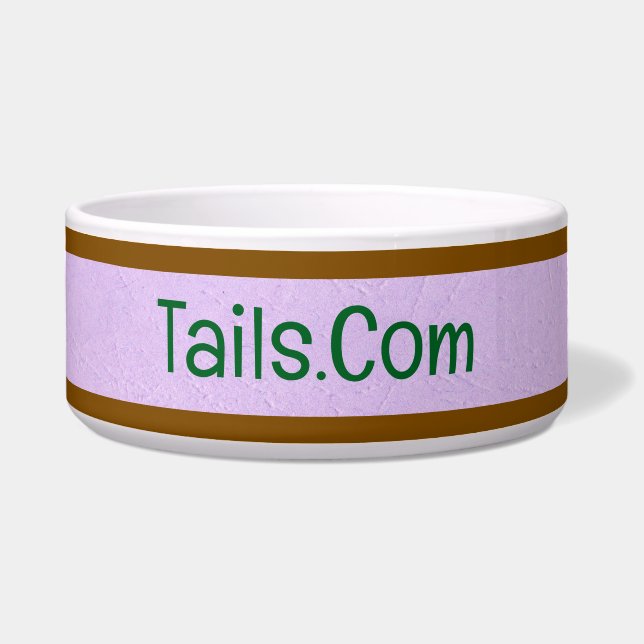 Tigela Pet Bowl Roxo Claro com texto TAILS.COM (Frente)