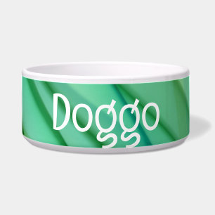 Tigela Pet Bowl verde Abstrato com texto DOGGO