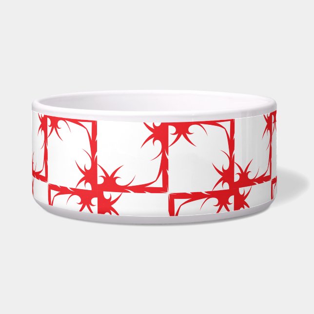 Tigela Pet Bowl Vermelho e Branco Negrito (Frente)