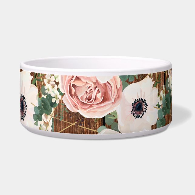 Tigela Pet Bowls Personalizado Barn Rosa Geométrico Garde (Frente)