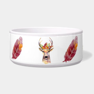 Tigela Pet Bowls Personalizado Boho veer Buck Head Browni