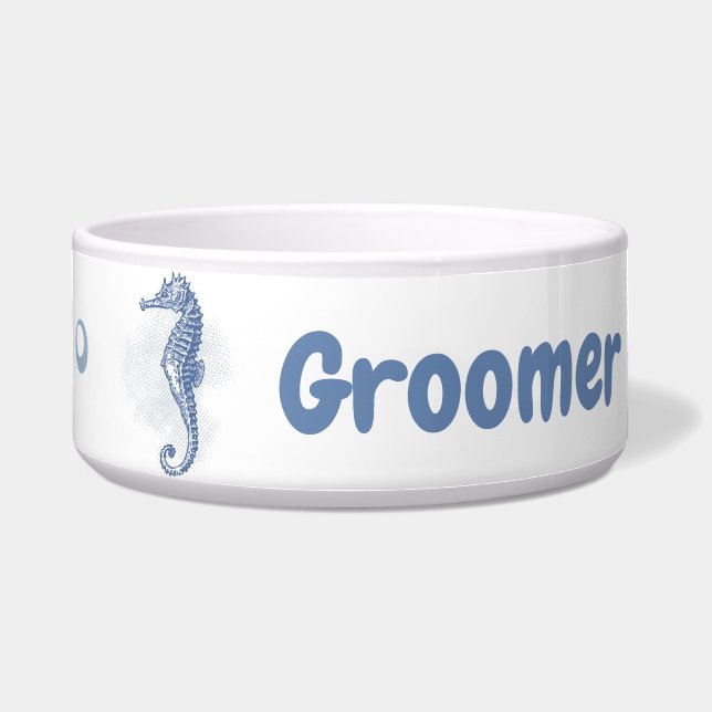 Tigela Pet Bowls Personalizados Seacavalo Oceano Praia (Frente)