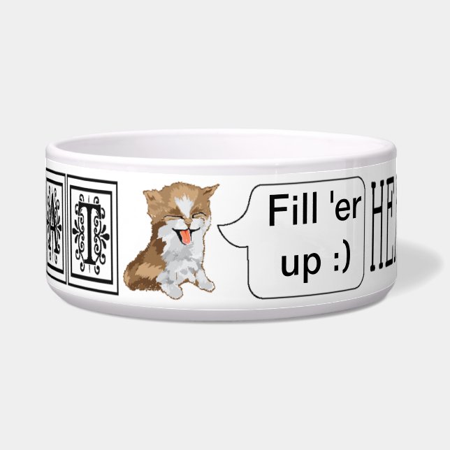 Tigela Pet CAT Bowl Grande "I AM CAT Heat me ROAR" (Frente)