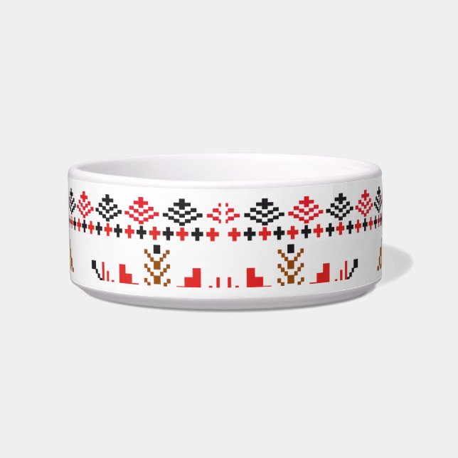 Tigela Pet de Impressão bordado vermelho e preto (Frente)