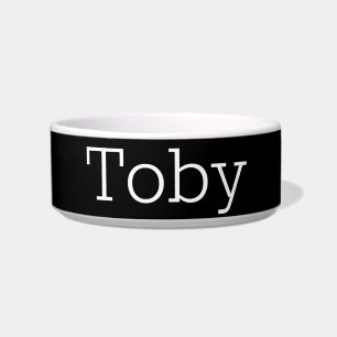Tigela Pet de Nome Personalizado de Cor Sólida do MInimal