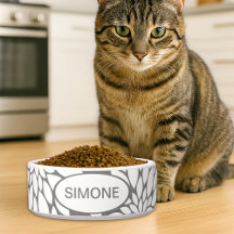 Pet de Nome Personalizado de Flores Brancas