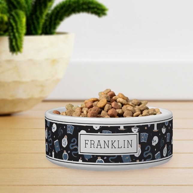 Tigela Pet De Padrão De Cristal De Mystic Boho E Cobra (Criador carregado)