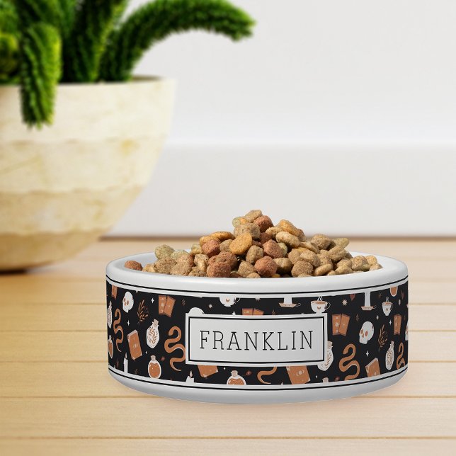 Tigela Pet De Padrão De Cristal De Mystic Boho E Cobra (Criador carregado)