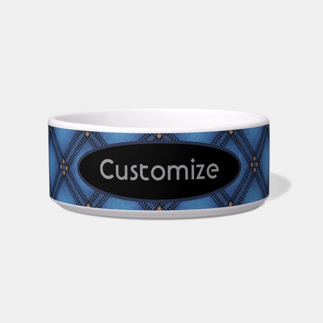 Tigela Pet de Textura de Negação Faux (Frente)