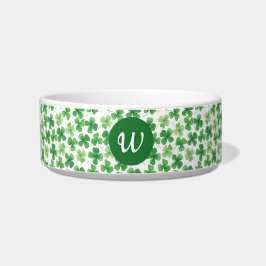 Tigela Pet de Vestuário Verde do Shamrock Personalizado
