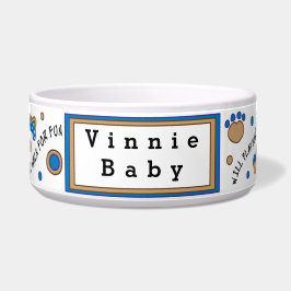 Tigela Pet DOG Blue Bowl Large "Will Play for Comida"