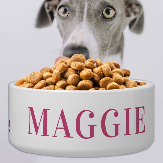 Tigela Pet Dog Personalizado em Água de Comida Rosa Cerâm (Criador carregado)