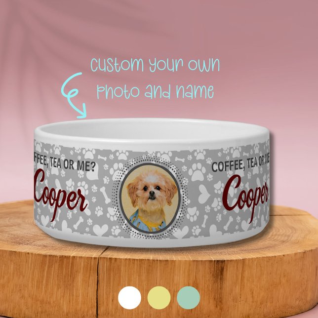 Tigela Pet Feeding Bowl, com Nome e Foto, de Única Cerâmi (Now Your Dog May have Their Unique Bowl With Custom Photo and Name)