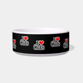 Tigela Pet I Love Cats water bowl ou comida Dish