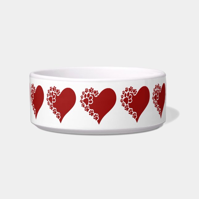 Tigela Pet Love Hearts White (Frente)